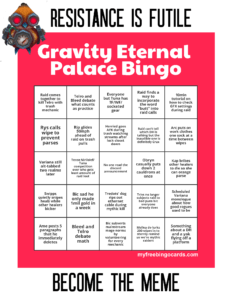 Gravity EP Bingo